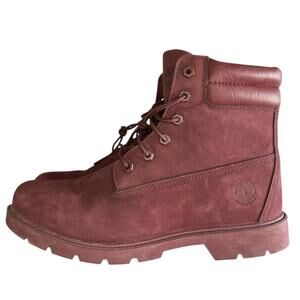 Women's Timberland Nubuck Leather Waterproof Lace-Up Combat Boot Size 10 Red
